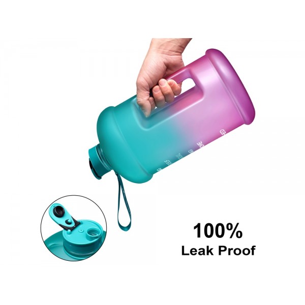 128oz Leakproof BPA Free Fitness Sports Water Bottle with Motivational Time Marker to Ensure You Drink Enough Water Throughout The Day